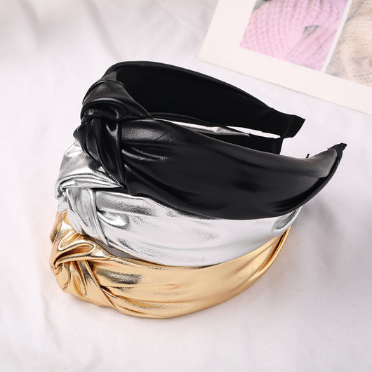 Diadema Anudada con Tela Brillante para Cabello Ondulado - Image 28