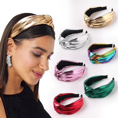 Diadema Anudada con Tela Brillante para Cabello Ondulado - Image 40