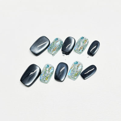 Armadura Elegante de Gato Azul Marino con Cristales Rhinestone Artesanal - Image 14
