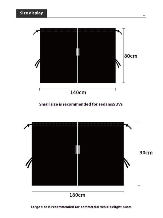 Black Chunya spinning car privacy partition curtain installed between front and rear seats for sun protection. - Image 14