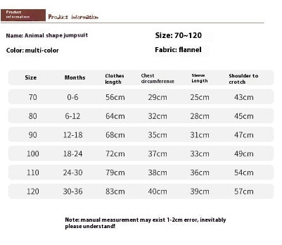 Mameluco Franela Estampado Animales para Bebé 3 Años - Ropa Otoño Europea - Image 23
