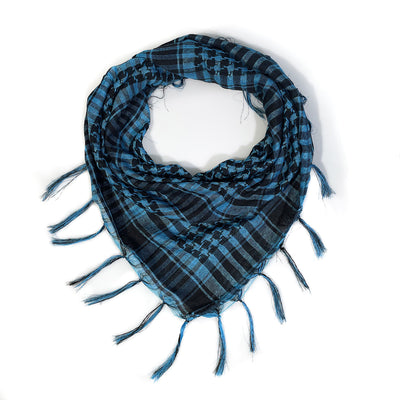Pañuelo Táctico Keffiyeh Cuadros Houndstooth con Borlas Desértico - Image 28