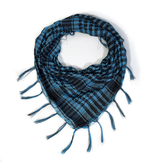 Pañuelo Táctico Keffiyeh Cuadros Houndstooth con Borlas Desértico - Image 28