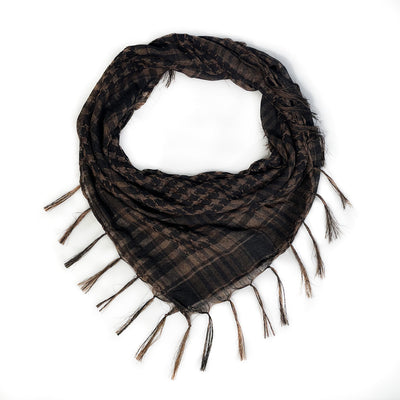 Pañuelo Táctico Keffiyeh Cuadros Houndstooth con Borlas Desértico - Image 31
