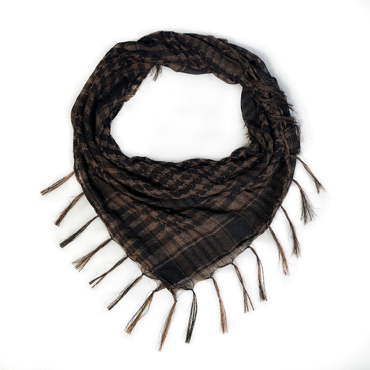 Pañuelo Táctico Keffiyeh Cuadros Houndstooth con Borlas Desértico - Image 31