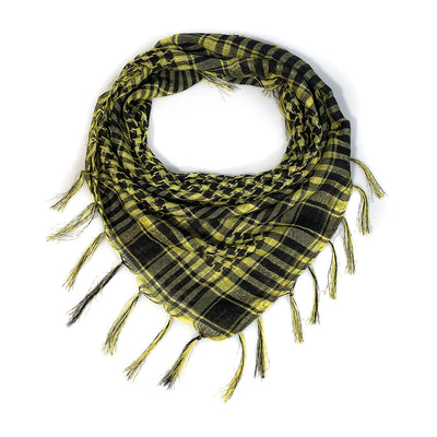 Pañuelo Táctico Keffiyeh Cuadros Houndstooth con Borlas Desértico - Image 39