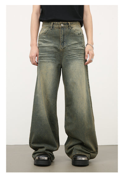 Jeans Azul Cyan Estilo Retro Americano con Desgastes para Hombre - Image 10