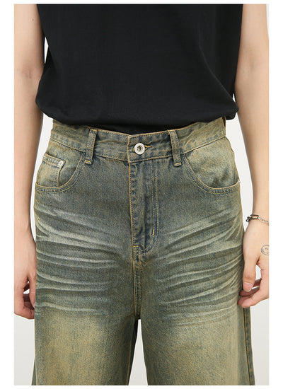 Jeans Azul Cyan Estilo Retro Americano con Desgastes para Hombre - Image 11