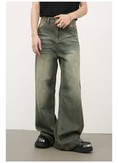 Jeans Azul Cyan Estilo Retro Americano con Desgastes para Hombre - Image 14