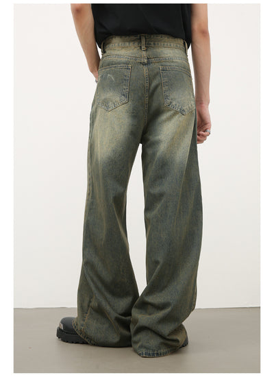 Jeans Azul Cyan Estilo Retro Americano con Desgastes para Hombre - Image 15