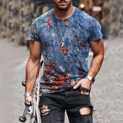 Camiseta Casual Hombre Mesh sin Cuello Manga Corta - Image 14