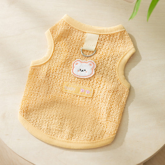 Ropa Transpirable para Mascotas con Diseño Calado y Parche de Osito - Image 14