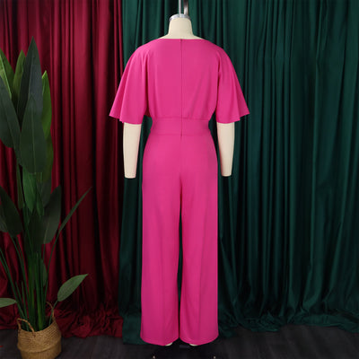 Jumpsuit Africano Talle Grande Cintura Alta Piernas Anchas Cuello Redondo - Image 13
