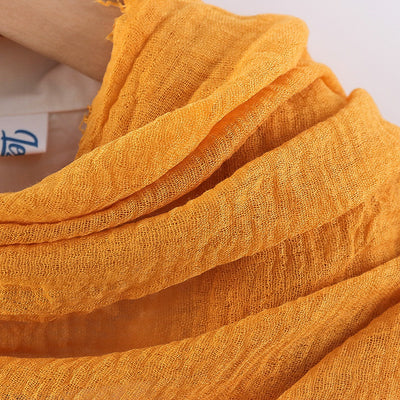 Pañuelo de Algodón y Lino Plisado Monócromo - Toalla para Cabello Mujer - Image 60