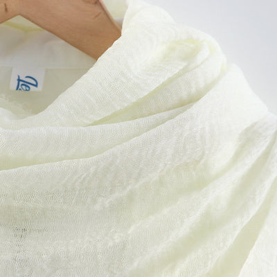 Pañuelo de Algodón y Lino Plisado Monócromo - Toalla para Cabello Mujer - Image 68