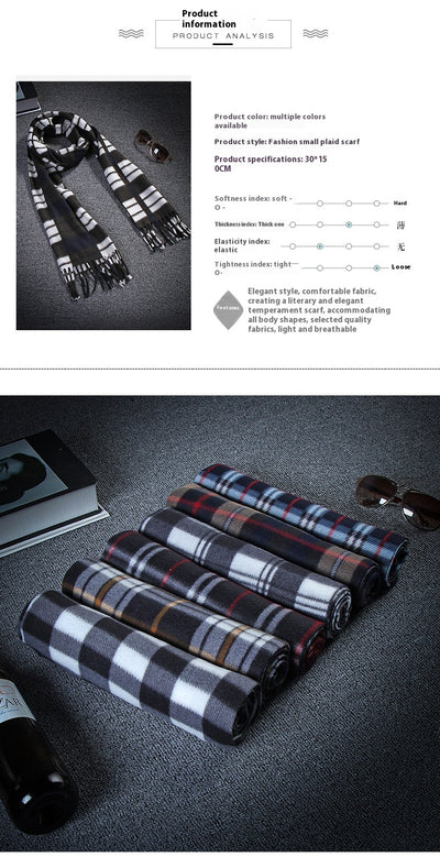 Bufanda Térmica Escocesa Negra y Blanca Talla Grande para Hombre y Mujer - Image 22