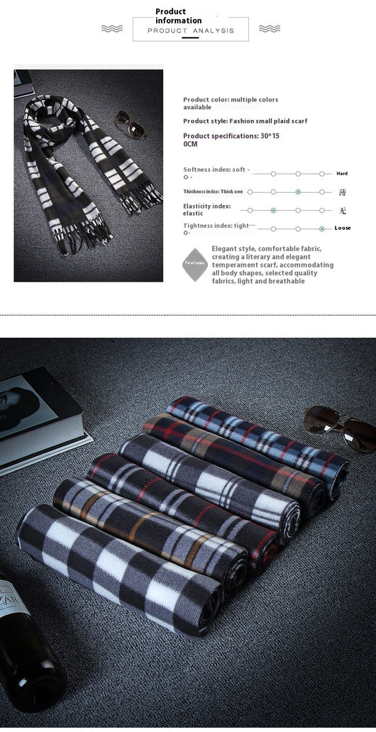 Bufanda Térmica Escocesa Negra y Blanca Talla Grande para Hombre y Mujer - Image 22