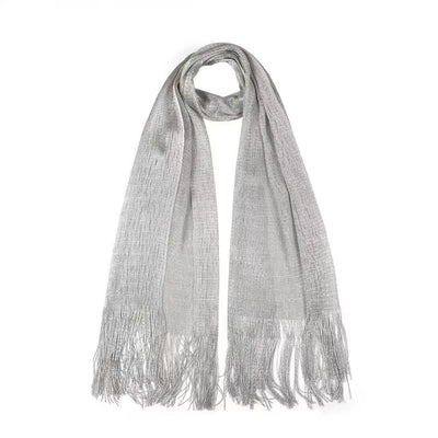 Pañuelo Rayón Dorado y Plateado - Chal Hueco Elegante Poliéster - Image 32