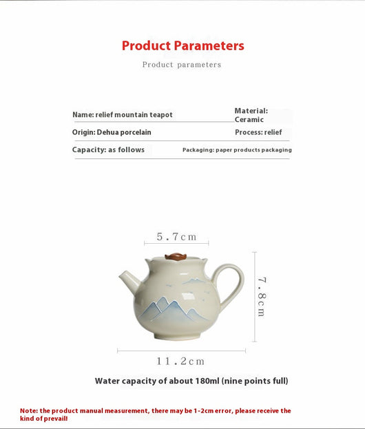 Tetera de Porcelana China Pintada a Mano con Paisaje de Hierba y Madera - Image 13