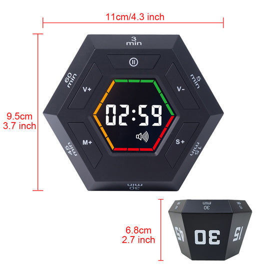 Temporizador Digital Hexagonal con Pantalla LED y Imán - Dispositivo de Autodisciplina - Image 9