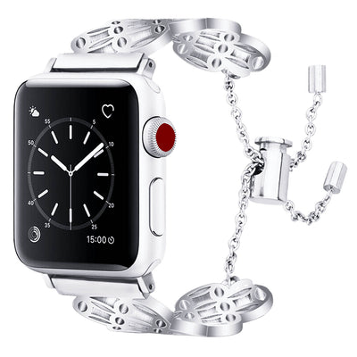 Correa Mariposa Floral de Acero Inoxidable Compatible con Apple Watch - Image 13