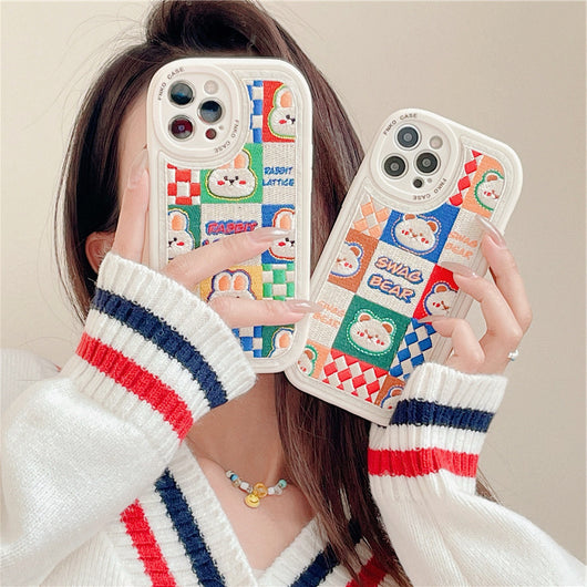 Funda para Celular Bordada con Osito y Conejito - Image 12