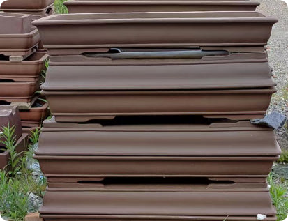 Maceta Rectangular Extragrande de Barro Púrpura con Opción de Drenaje - Image 4