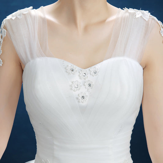 Vestido de Novia Coreano Minimalista Hombro Descubierto - Diseño Elegante y Estilizador - Image 2
