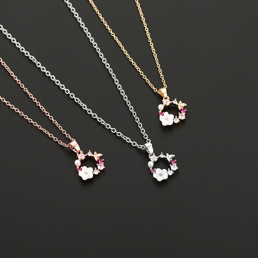 Collar Garland de Rosas en Oro Rosado - Image 3