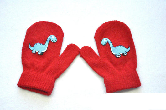 Guantes Tejidos con Patrón de Dinosaurios - Image 5