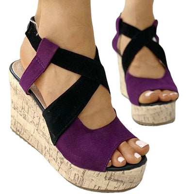 Sandalias Cuña Tacón Alto Estilo Europeo Boca de Pez - Image 4