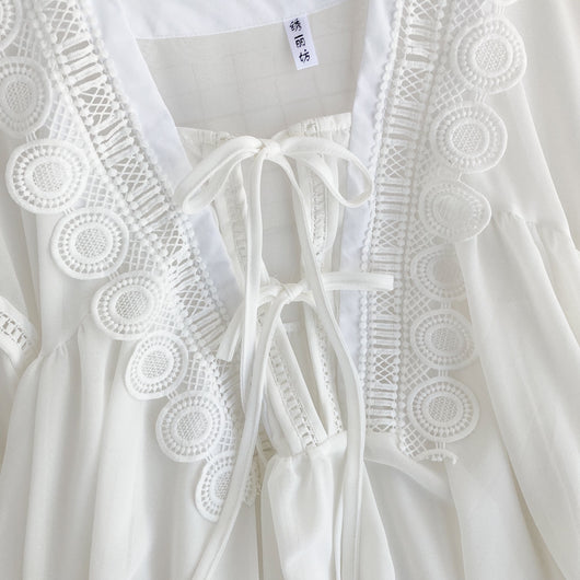 Blusa de Encaje Calado en Gasa - Image 17