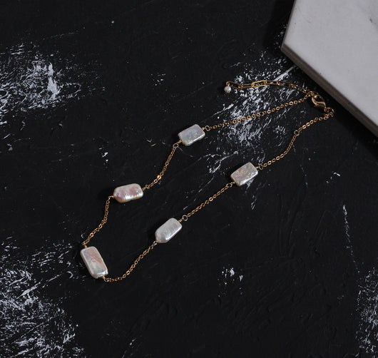 Cadena de Clavícula con Perlas Barrocas - Image 3