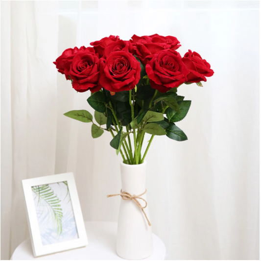 Ramo de Rosas Rojas Artificiales para Decoración del Hogar - Image 2