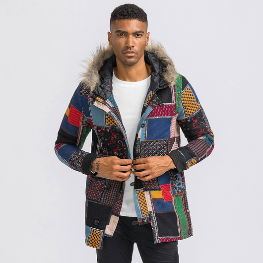 Chaqueta Acolchada Étnica con Capucha - Image 3