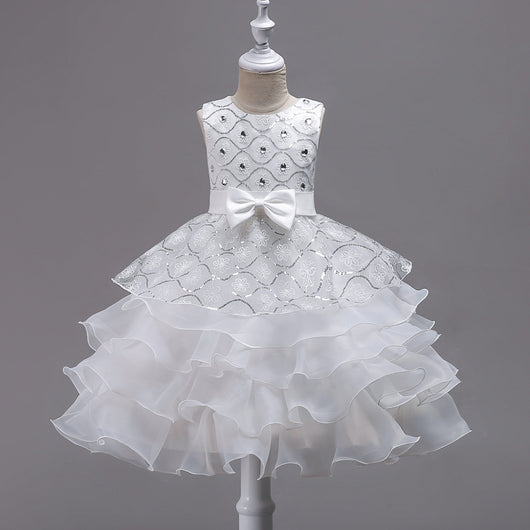Vestido de Princesa Infantil con Falda Tutú Lentejuelas Brillantes - Image 16