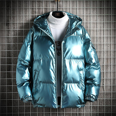 Chaqueta Acolchada Brillante de Algodón con Capucha - Image 11