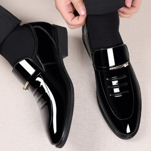 Zapatos de Cuero Charolado Estilo Británico para Hombre