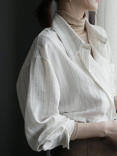 Cardigan Rayado con Botones - Blusa Suelta y Cómoda - Image 15