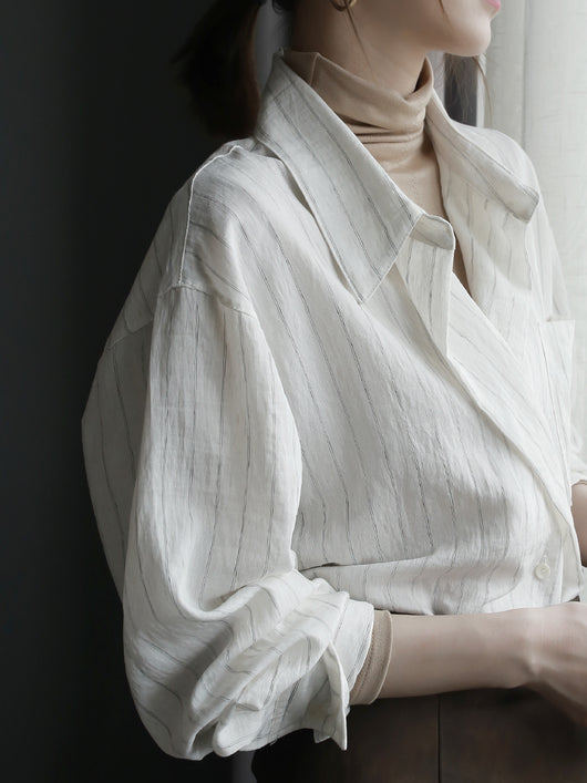 Cardigan Rayado con Botones - Blusa Suelta y Cómoda - Image 15