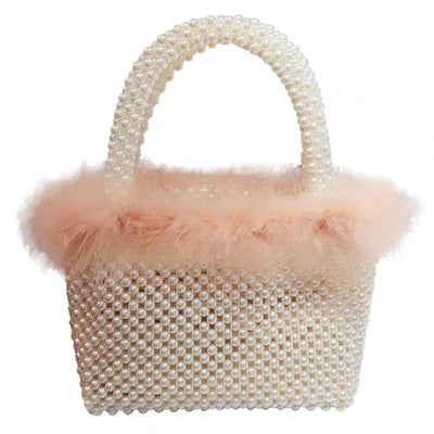 Bolso Artesanal de Lana Tejida a Mano con Perlas - Image 2