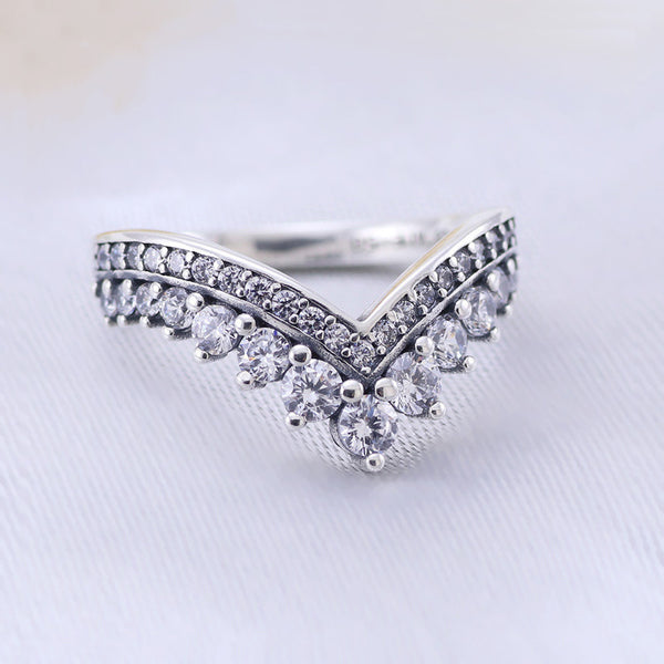 Anillo de Corona de Circonia Cúbica - Diseño Princesa