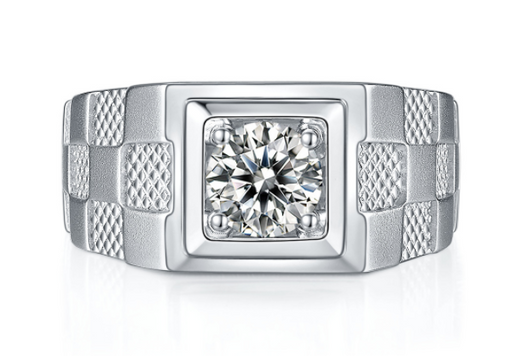 Anillo de Plata S925 con Moissanita de 1 Quilate para Hombre - Image 2