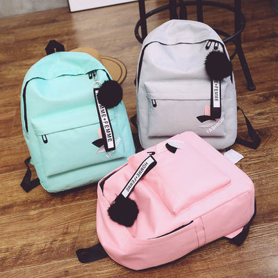Mochila de Lona con Estampado de Hojas