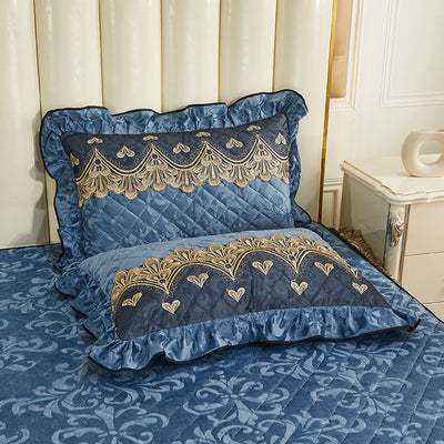 Funda de Almohada Individual Acolchada con Cierre, Encaje Cuero y Terciopelo Cálido - Image 15