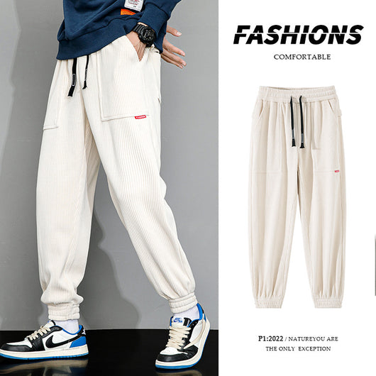 Pantalones Deportivos Anchos de Pana Pesada para Hombre - Image 9
