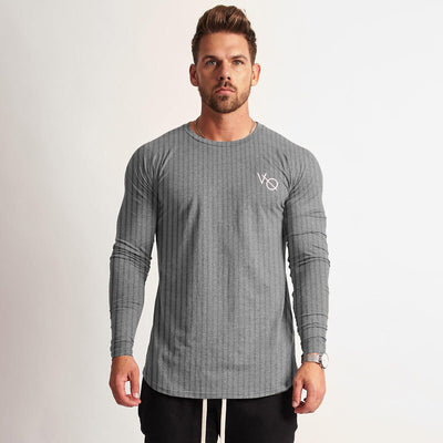Playera Deportiva Manga Larga Ajustada para Hombre - Camiseta de Entrenamiento Elástica - Image 7