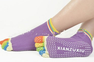 Calcetines de Yoga con Dedos Separados - Algodón Premium con Masaje y Estampado - Image 7