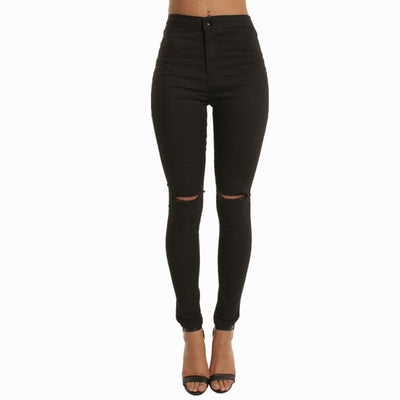 Pantalones Vaqueros Rotos a la Rodilla con Stretch - Image 8