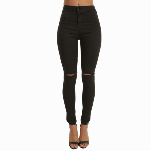 Pantalones Vaqueros Rotos a la Rodilla con Stretch - Image 8